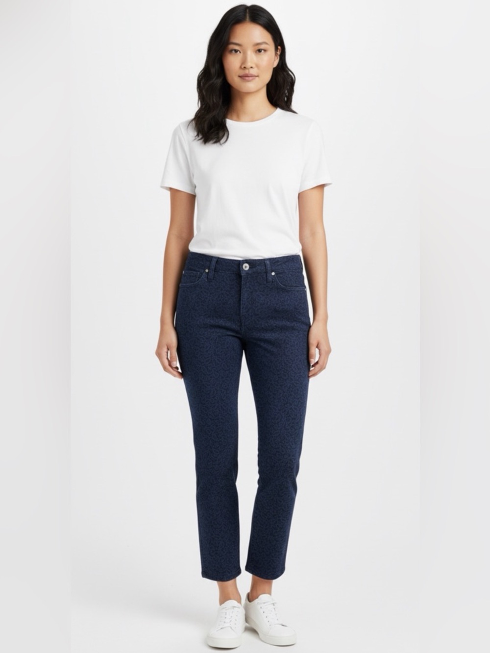 Club Monaco Women’s Paisley Print Ankle Denim Pants